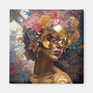 Dam Wearing Mask Black Fantasy Art Magnet