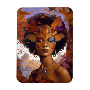 Dam Wearing Mask Black Fantasy Art Magnet