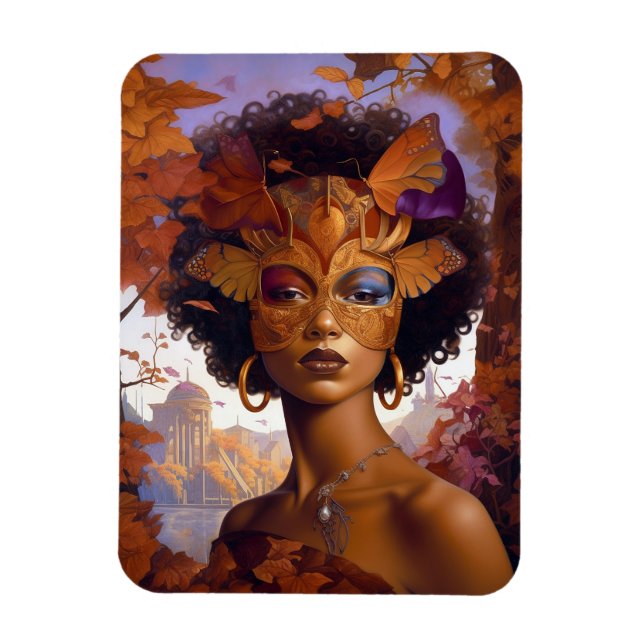 Dam Wearing Mask Black Fantasy Art Magnet (Vertikal)