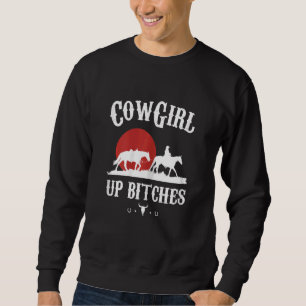 Dam Western Cowgirl Yeehaw Hippie Boho Ko Tjurfäkt Lång Ärmad Tröja