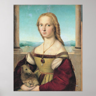 Dama col liocorno eller Dam med Unicorn Poster