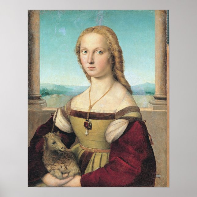 Dama col liocorno eller Dam med Unicorn Poster (Framsidan)