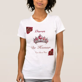 Dama de Honor Röd ros Quinceañera Namn Space T Shirt