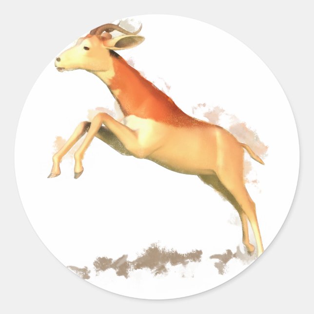 Dama Gazelle Runt Klistermärke (Framsida)