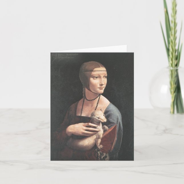 Damaen lurar ermellinoDa Vinci konst Kort (Framsida)