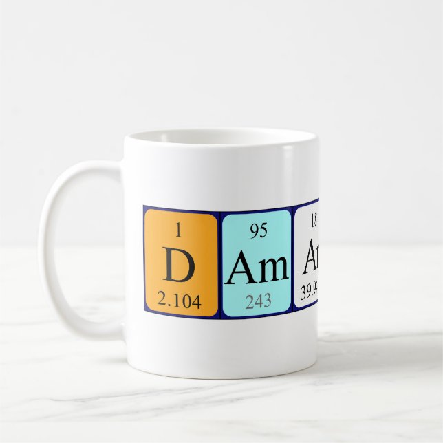 Damarcus periodisk bord namn mugg (Vänster)