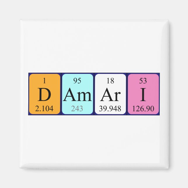 Damari Periodisk magnet bord namn (Framsidan)