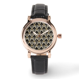 Damarmbandsur - Art Deco Fläktdesign B/S/V Armbandsur