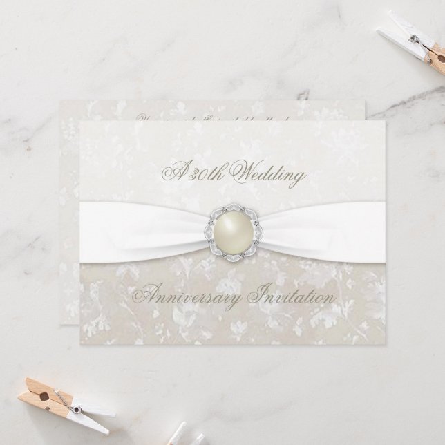 Damask 30-årsjubileum-inbjudan inbjudningar (Fram/Back In Situ)