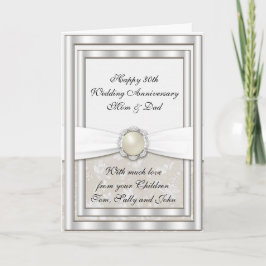 Damask 30-årsjubileumskort för bröllop kort