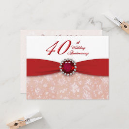 Damask 40-års bröllopsjubileum inbjudan