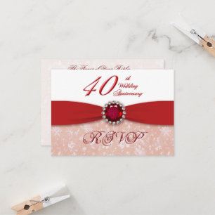 Damask 40-års bröllopsjubileum inbjudan