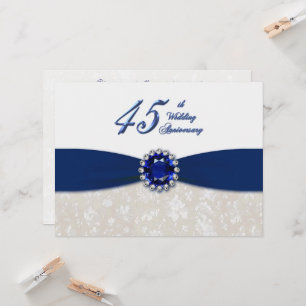 Damask 45-års bröllopsjubileum inbjudan
