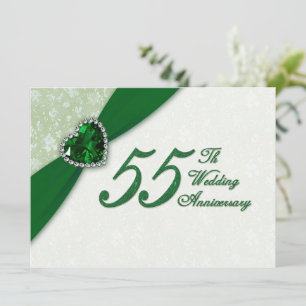 Damask 55-års bröllopsjubileum inbjudan