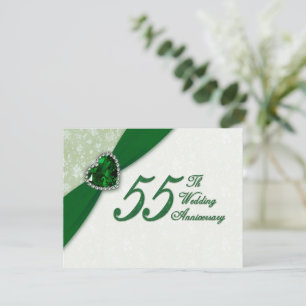 Damask 55-års bröllopsjubileums inbjudan