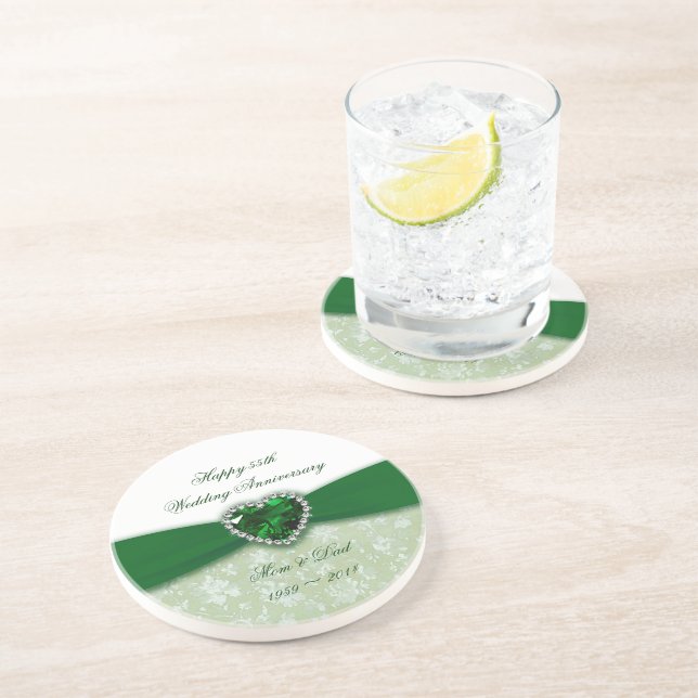 Damask 55-årsdagen Bröllop Underlägg Sandsten (Sidan)