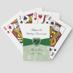 Damask 55:e Bröllop-årsdagen Casinokort
