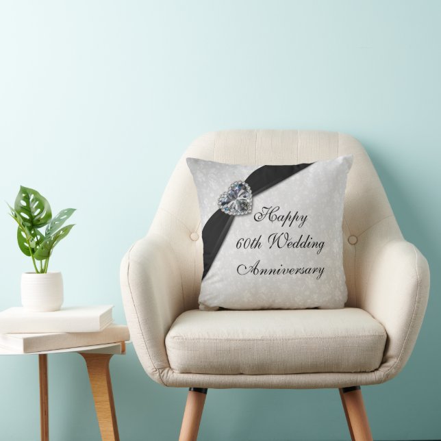 Damask 60-årsdagen Bröllop Dekorativ kudde (Stol)