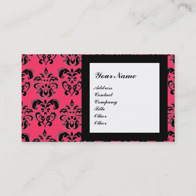 DAMASK ÄDELSTEN MONOGRAM, 2 topas, violett Visitkort (Framsida)