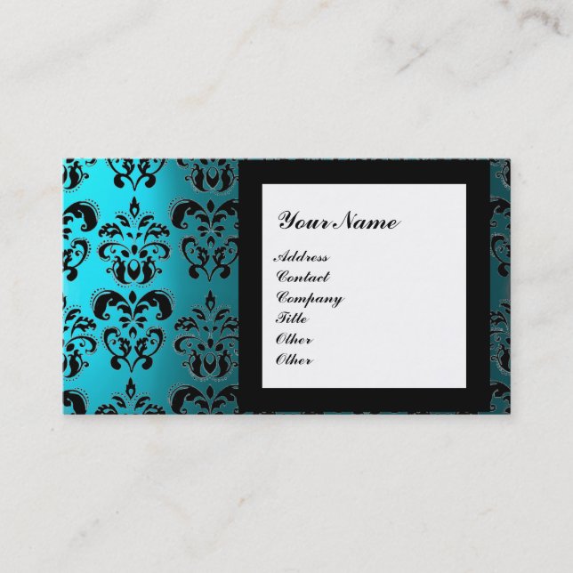 DAMASK ÄDELSTEN MONOGRAM, 2 topas, violett Visitkort (Framsida)