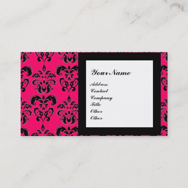 DAMASK ÄDELSTEN MONOGRAM,3 VISITKORT (Framsida)