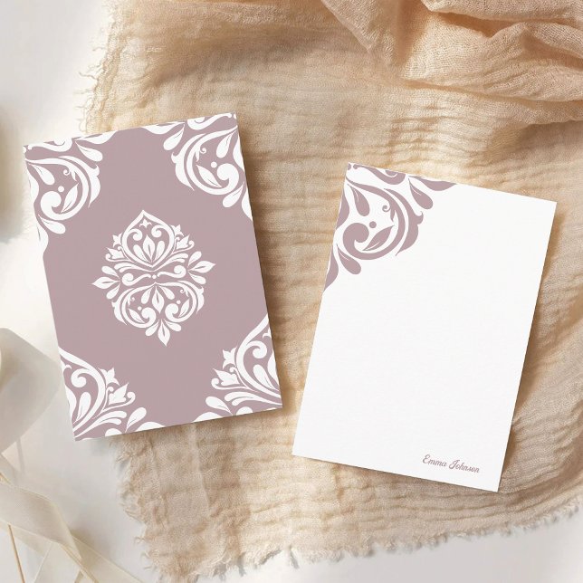 Damask Ambience Tuscany Blek Rosa Anteckningskort (Skapare uppladdad)