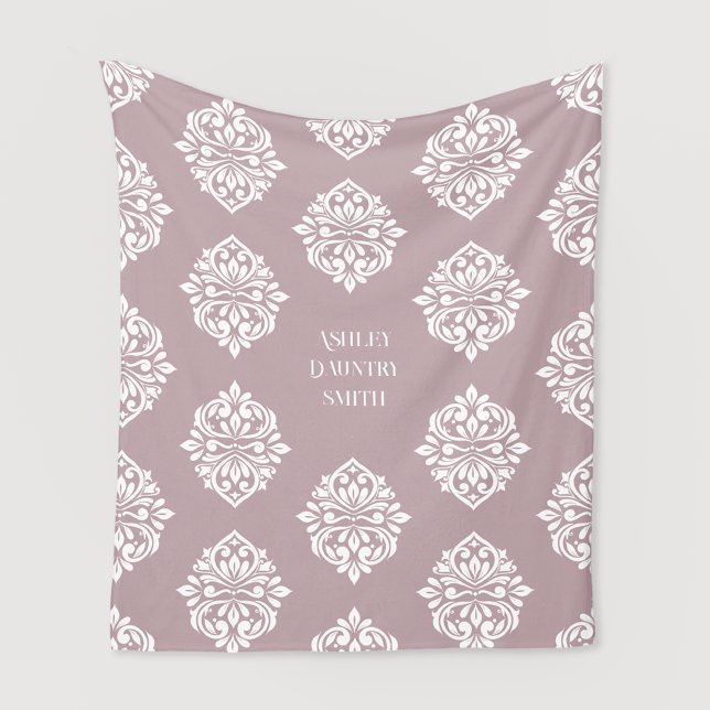 Damask Ambience Tuscany Blek Rosa Fleecefilt (Skapare uppladdad)
