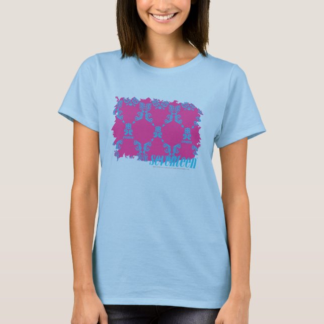 Damask Aqua-Lila 2 Tee Shirt (Framsida)