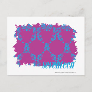 Damask Aqua-Lila 2 Vykort