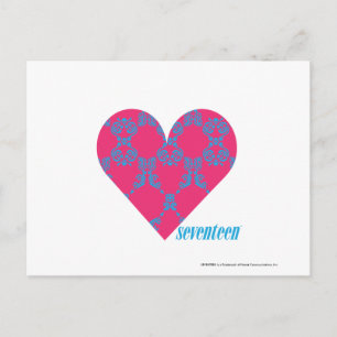Damask Aqua-Magenta 4 Vykort