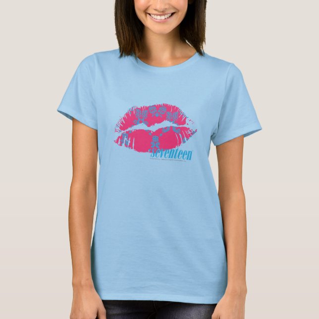Damask Aqua-Magenta T Shirt (Framsida)