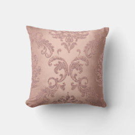 Damask Aqua Rosa Pastel Ro Cottage Velvet Kudde