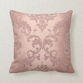 Damask Aqua Rosa Pastel Ro Cottage Velvet Kudde