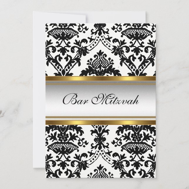 Damask Bar Mitzvah-inbjudan Inbjudningar (Framsida)