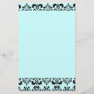 DAMASK,blå Brevpapper