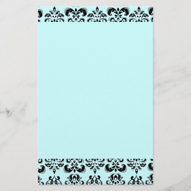 DAMASK,blå Brevpapper (Framsida)