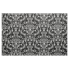 Damask Black & White Tyg
