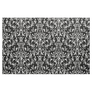 Damask Black & White Tyg