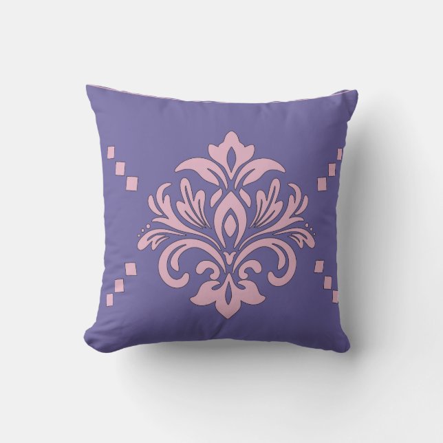 Damask Blommigt Ram Kudde (Framsida)