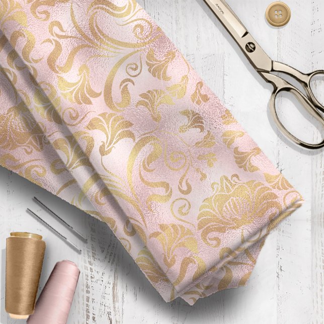 Damask Blommigt Shimmer Ro Guld ID461 Tyg (Skapare uppladdad)