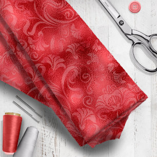 Damask Blommigt Shimmer Ro Red ID461 Tyg