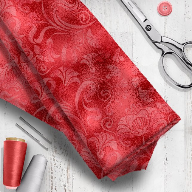 Damask Blommigt Shimmer Ro Red ID461 Tyg (Skapare uppladdad)