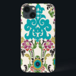 Damask Blommönster Plum Turcos<br><div class="desc">Blommönstren Turkos, plommon, grönt och lila möts på en vit bakgrund för att ge liv åt denna dammavla från Erica Vess i juni. Fungerar som en gåva till dig själv, en vän eller en familjemedlem.</div>