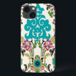 Damask Blommönster Plum Turcos<br><div class="desc">Blommönstren Turkos, plommon, grönt och lila möts på en vit bakgrund för att ge liv åt denna dammavla från Erica Vess i juni. Fungerar som en gåva till dig själv, en vän eller en familjemedlem.</div>