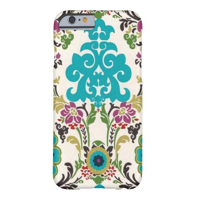Damask Blommönster Plum Turcos Case-Mate iPhone Skal (Baksidan)