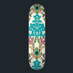 Damask Blommönster Plum Turcos Mini Skateboard Bräda 18,5 Cm<br><div class="desc">Blommönstren Turkos,  plommon,  grönt och lila möts på en vit bakgrund för att ge liv åt denna dammavla från Erica Vess i juni. Fungerar som en gåva till dig själv,  en vän eller en familjemedlem.</div>