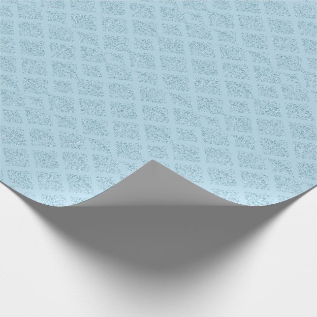 Damask Blue Diamond Design Elegant Boy Shower Presentpapper (Hörn)