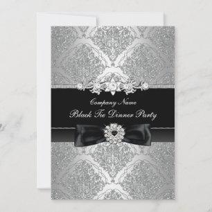 Damask & Bow Svart Smoking Middag Inbjudningar