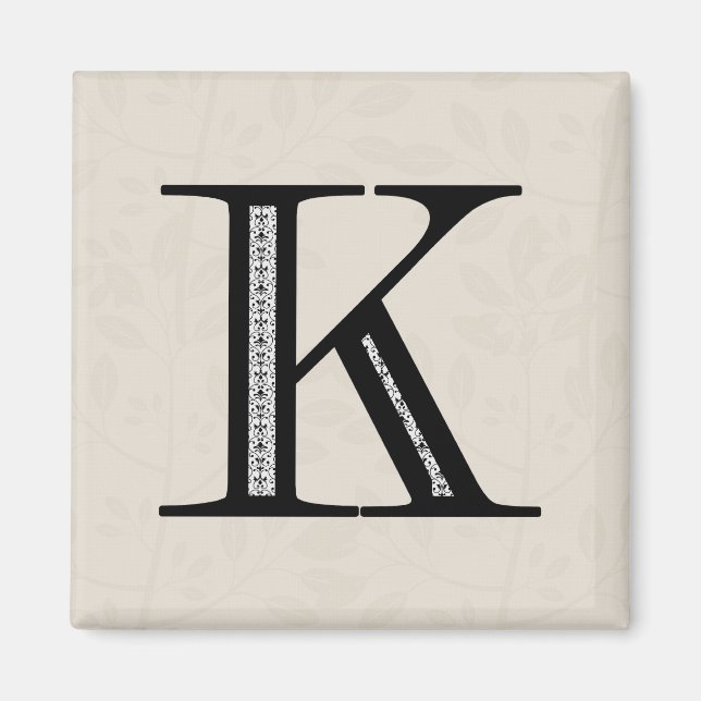 Damask Brev K - Black Magnet (Framsidan)