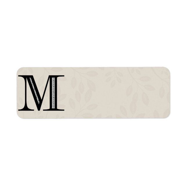 Damask Brev M - Black Returadress Etikett (Framsidan)